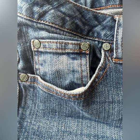 American Rag Flare Jeans Medium Wash Embroidered Pocket Bootcut Retro Size 7L - Picture 5 of 8